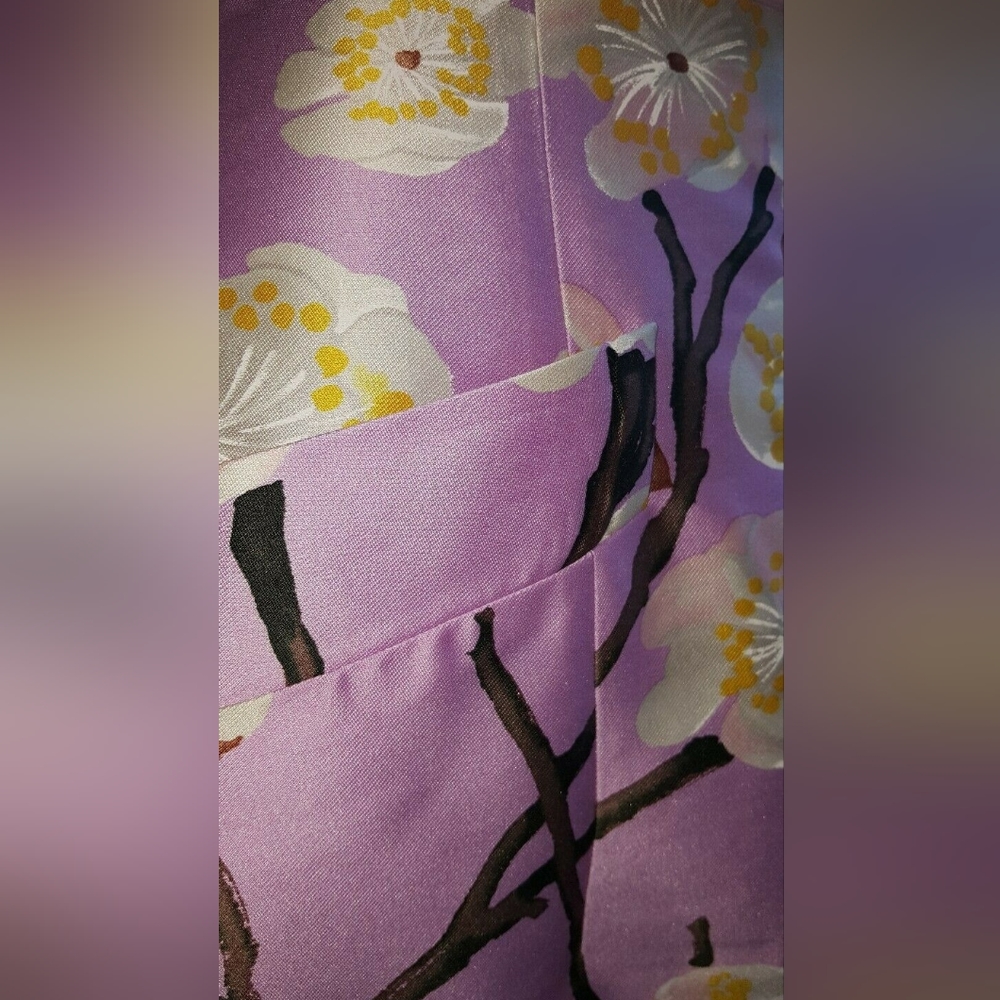 SOLD$2,590 OSCAR DE LA RENTA STUNNING CHERRY BLOSSOM SILK WOOL DRESS US 4 - Picture 13 of 16